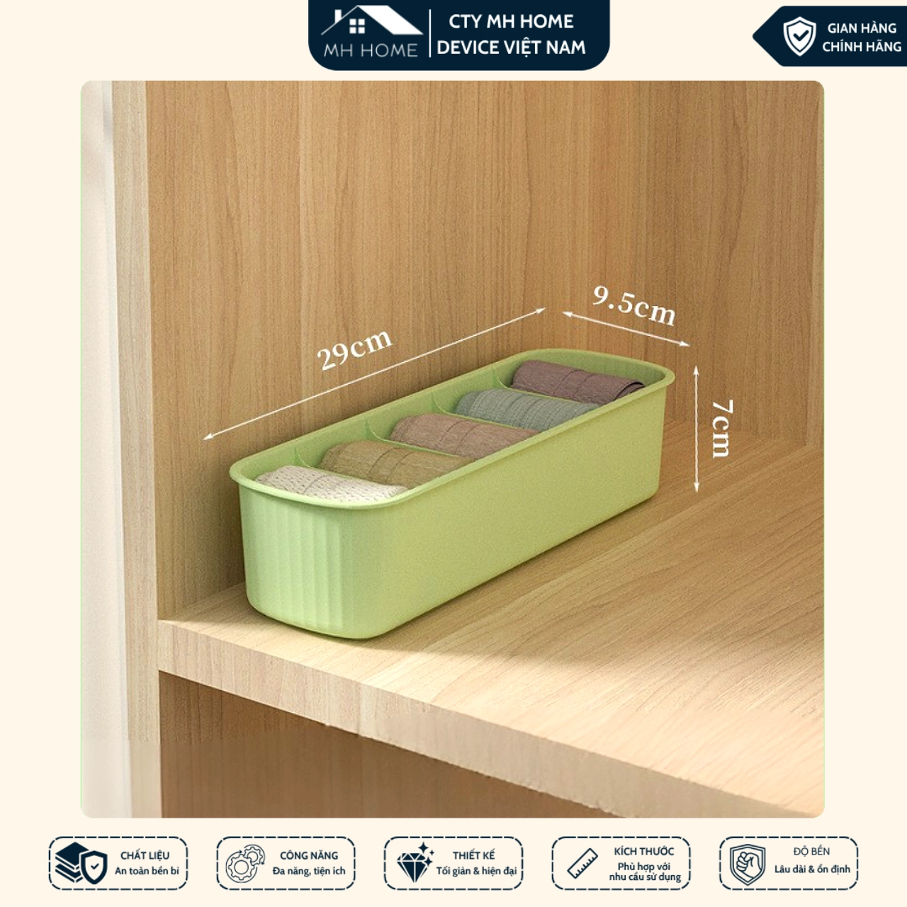 Combo 5 Hộp Nhựa Đựng Đồ 5 Ngăn Phong Cách Pastel Hàn Quốc Siêu Xinh Đa Năng Giúp Sắp Xếp Gọn Gàng Mọi Không Gian